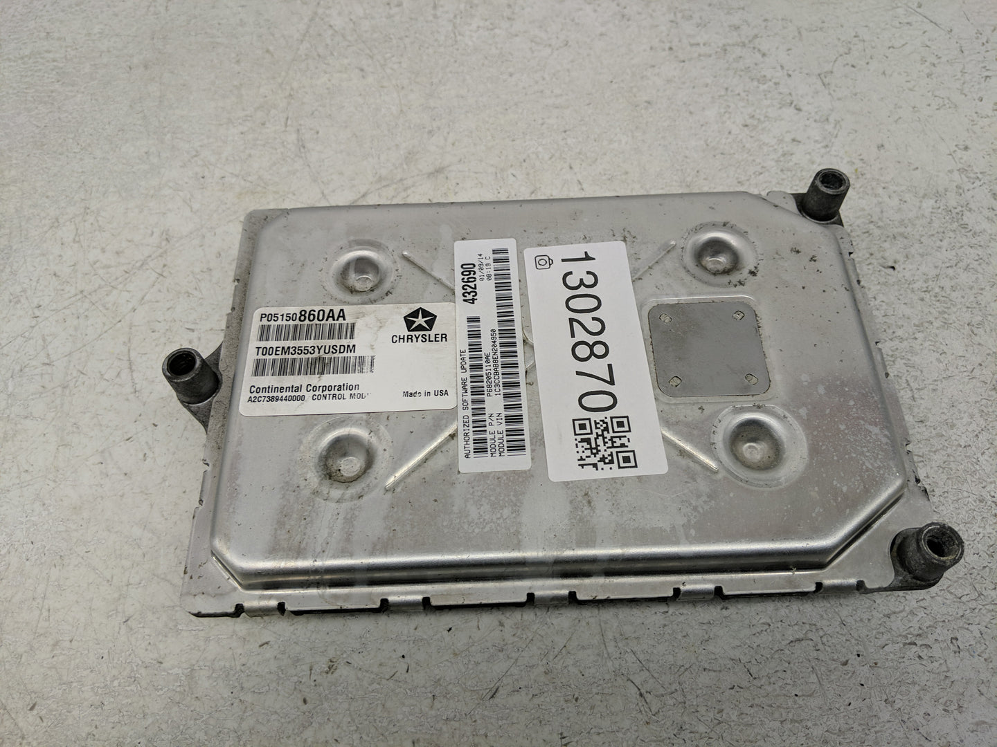 2014 Chrysler 200 PCM Engine Control Computer ECU ECM PCU OEM P/N:P05150860AA Fits OEM Used Auto Parts - Oemusedautoparts1.c