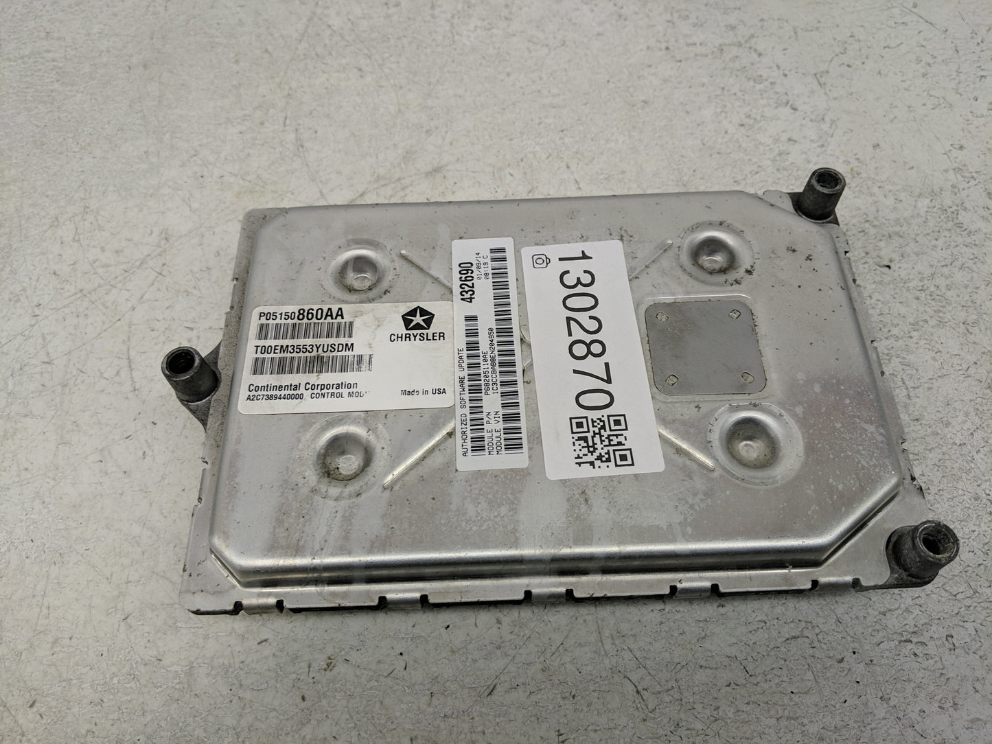 2014 Chrysler 200 PCM Engine Control Computer ECU ECM PCU OEM P/N:P05150860AA Fits OEM Used Auto Parts - Oemusedautoparts1.c