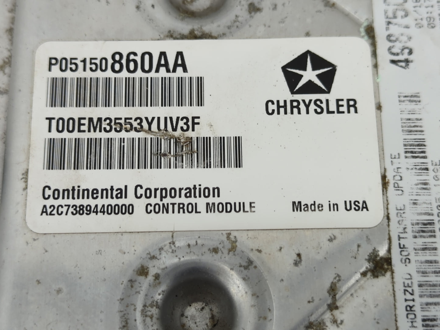 2014 Chrysler 200 PCM Engine Control Computer ECU ECM PCU OEM P/N:05150860AA Fits OEM Used Auto Parts - Oemusedautoparts1.co