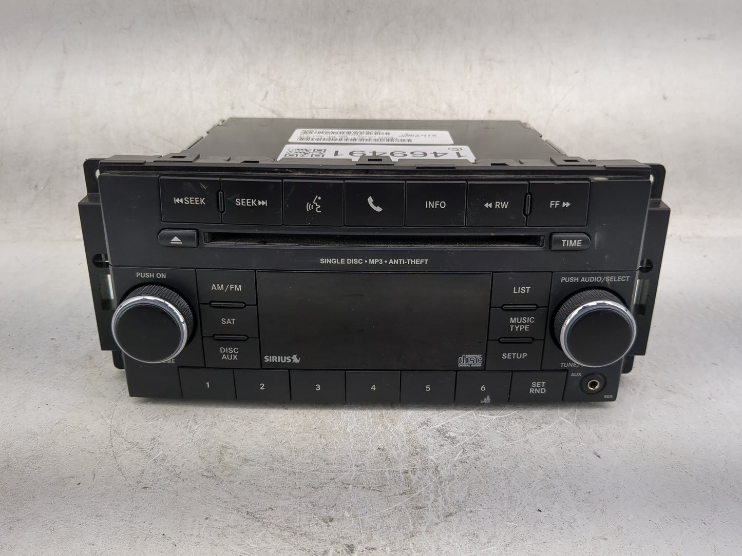 2013-2014 Chrysler 200 Radio AM FM Cd Player Receiver Replacement P/N:P05091197AE Fits Fits 2013 2014 OEM Used Auto Parts - 