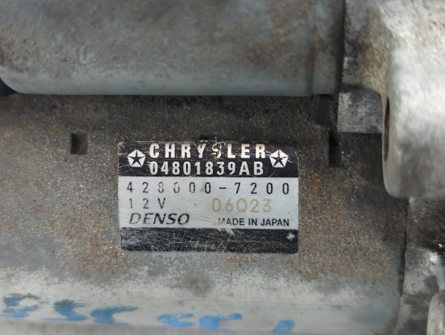 2011-2014 Chrysler 200 Car Starter Motor Solenoid OEM P/N:428000-7200 04801839AB Fits Fits 2011 2012 2013 2014 OEM Used Auto