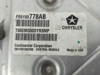 2014 Chrysler 200 PCM Engine Control Computer ECU ECM PCU OEM P/N:P05150778AB Fits OEM Used Auto Parts - Oemusedautoparts1.c