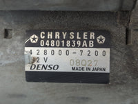2011-2014 Chrysler 200 Car Starter Motor Solenoid OEM P/N:428000-7200 04801839AB Fits Fits 2011 2012 2013 2014 OEM Used Auto