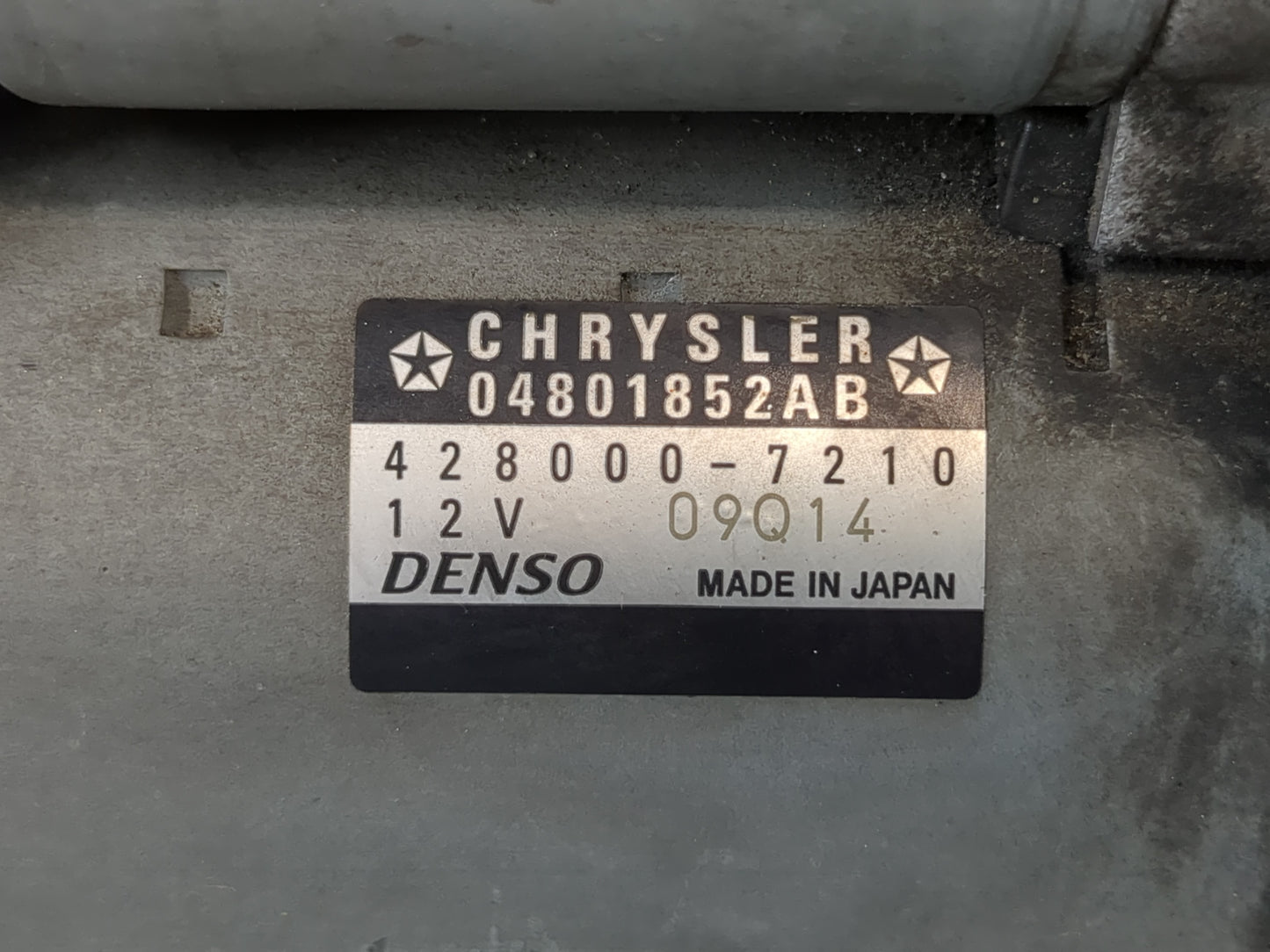 2011-2016 Chrysler 300 Car Starter Motor Solenoid OEM P/N:428000-7210 04801852AB Fits Fits 2011 2012 2013 2014 2015 2016 OEM