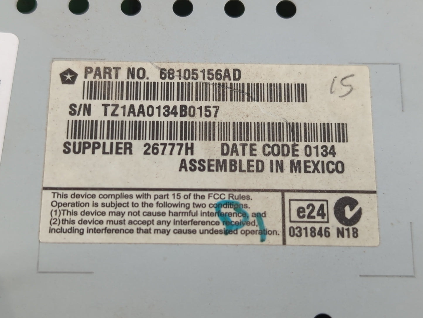 2011-2014 Chrysler 300 Information Display Screen - Oemusedautoparts1.com