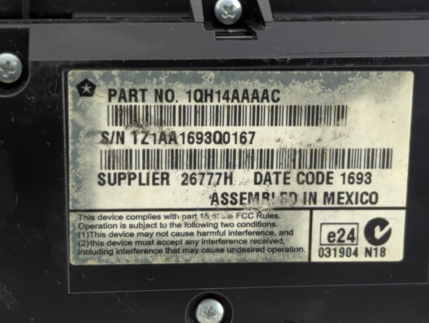 2014 Chrysler 300 Climate Control Module Temperature AC/Heater Replacement P/N:1QH14AAAAC 1QH13AAAAC Fits OEM Used Auto Part