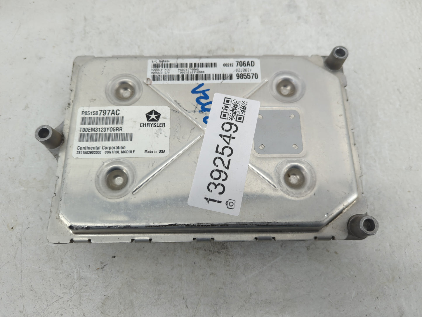 2014 Chrysler 300 PCM Engine Control Computer ECU ECM PCU OEM P/N:P68212706AD P05150797AC Fits OEM Used Auto Parts - Oemused