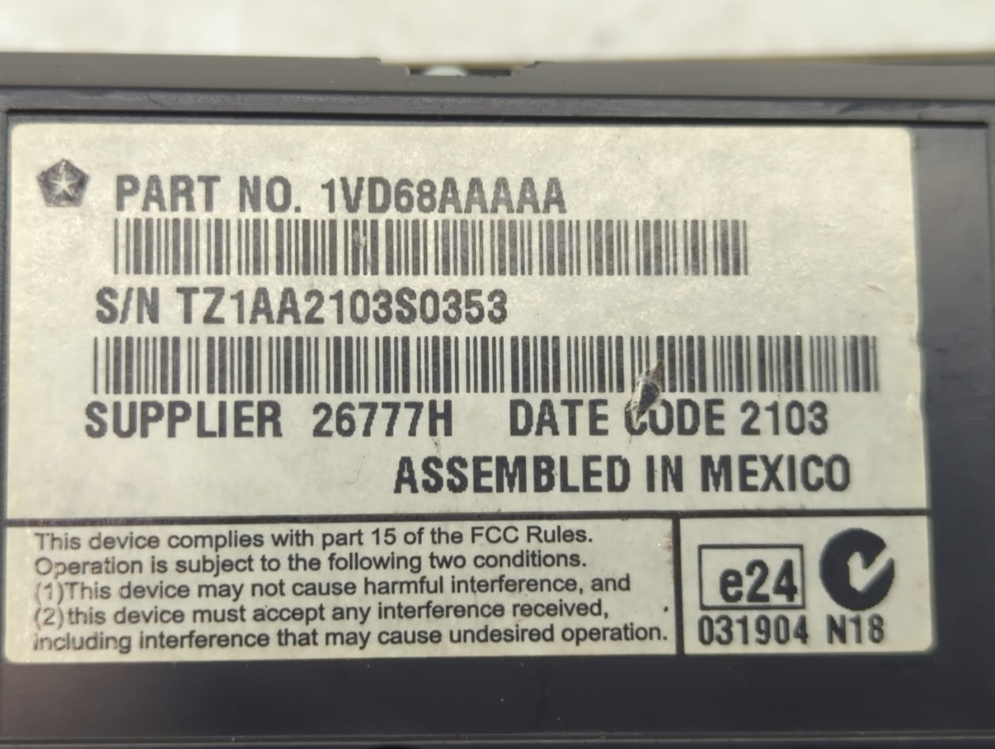 2013-2014 Chrysler 300 Climate Control Module Temperature AC/Heater Replacement P/N:1VD68AAAAA Fits Fits 2013 2014 OEM Used 