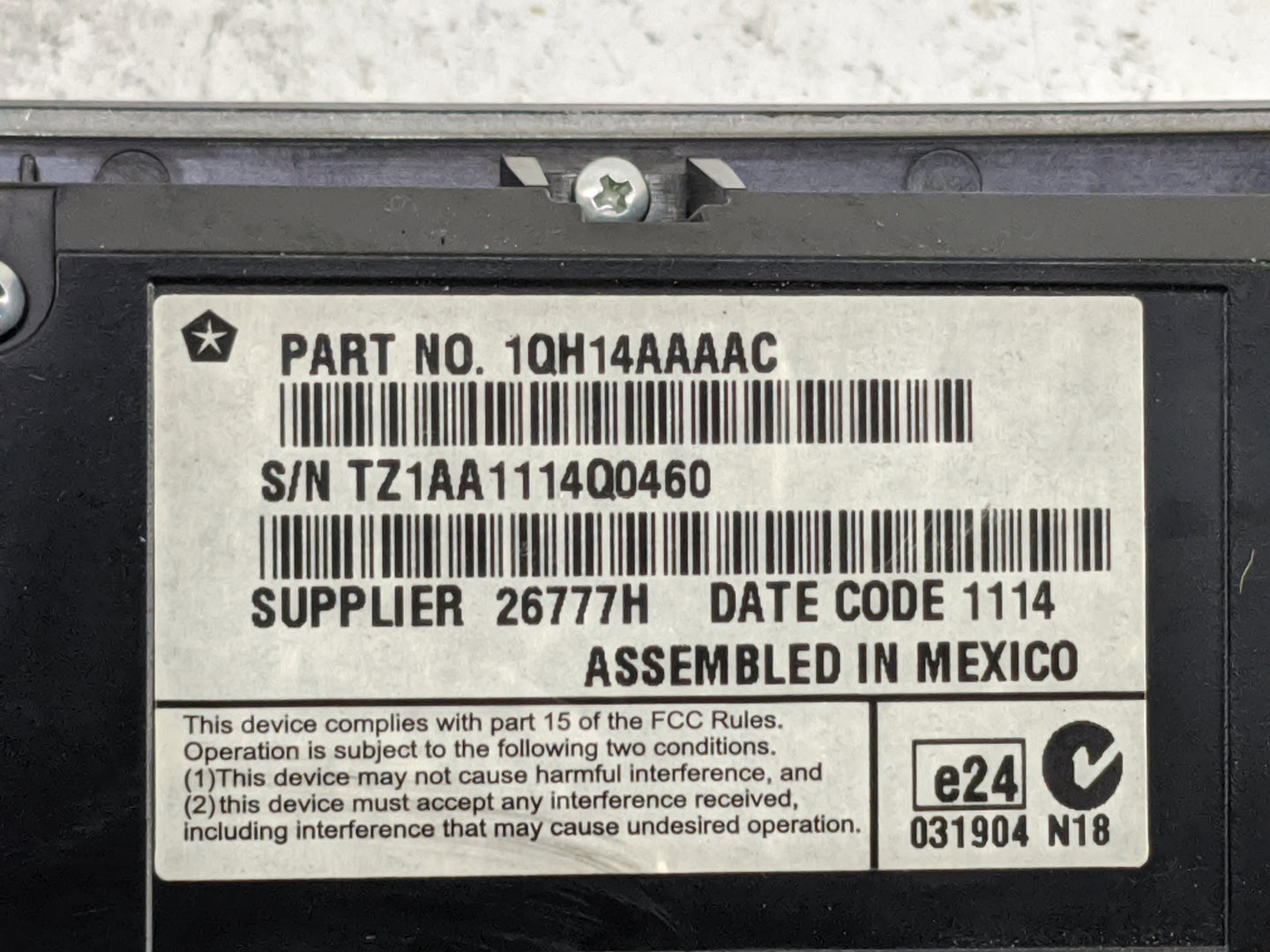 2013-2014 Chrysler 300 Climate Control Module Temperature AC/Heater Replacement P/N:1QH14AAAAC TZ1AA1114Q0460 Fits Fits 2013