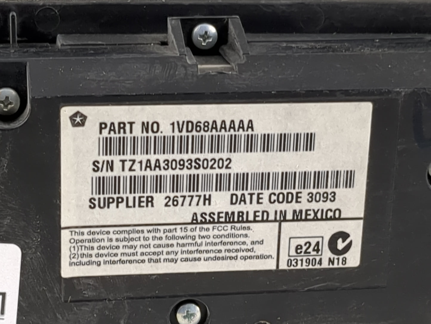 2013-2014 Chrysler 300 Climate Control Module Temperature AC/Heater Replacement P/N:1VD68AAAAA TZ1AA3093S0202 Fits Fits 2013