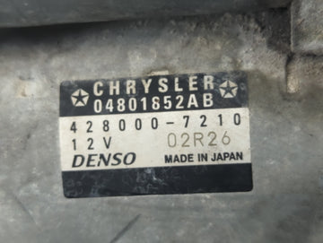 2011-2016 Chrysler 300 Car Starter Motor Solenoid OEM P/N:428000-7210 04801852AB Fits Fits 2011 2012 2013 2014 2015 2016 OEM Used Auto Parts