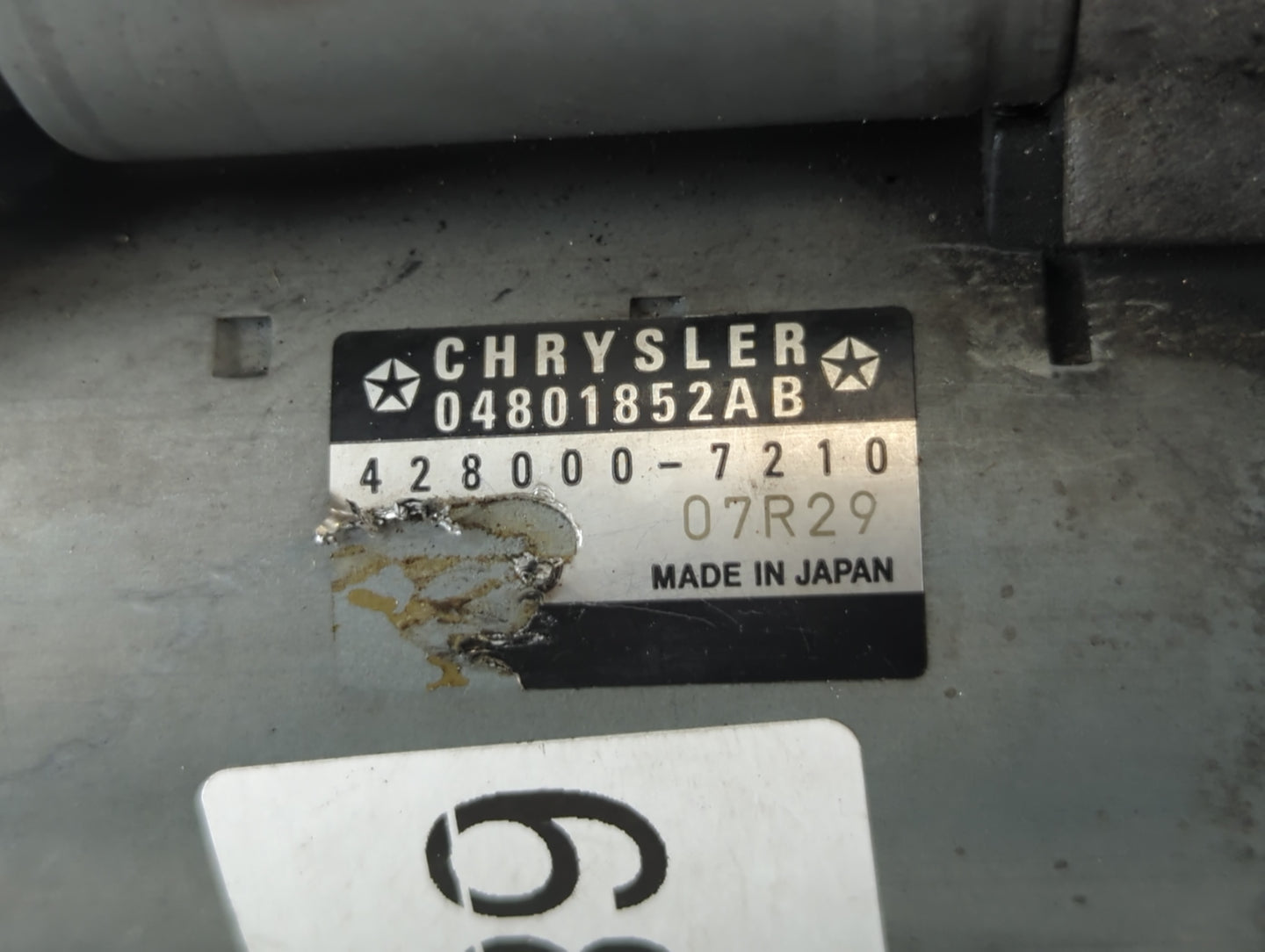 2011-2016 Chrysler 300 Car Starter Motor Solenoid OEM P/N:04801852AB 428000-7210 Fits Fits 2011 2012 2013 2014 2015 2016 OEM