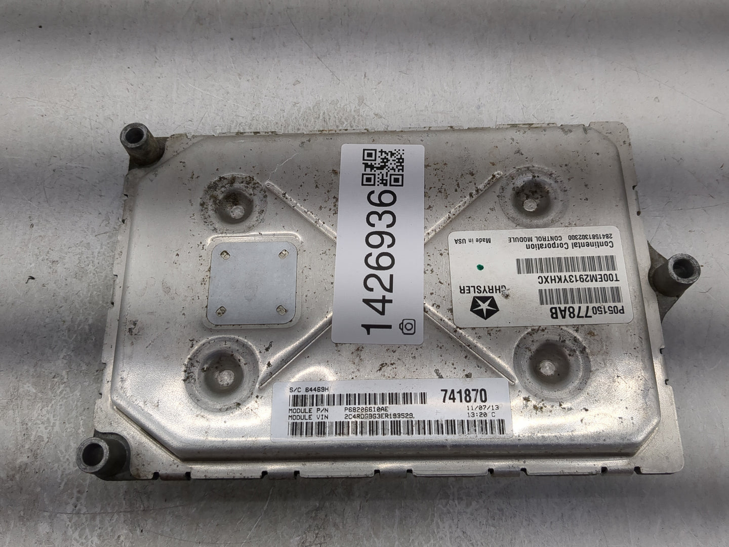 2014 Chrysler Caravn PCM Engine Control Computer ECU ECM PCU OEM P/N:P05150778AB P68206610AE, T00EM2913YKHXC Fits OEM Used A