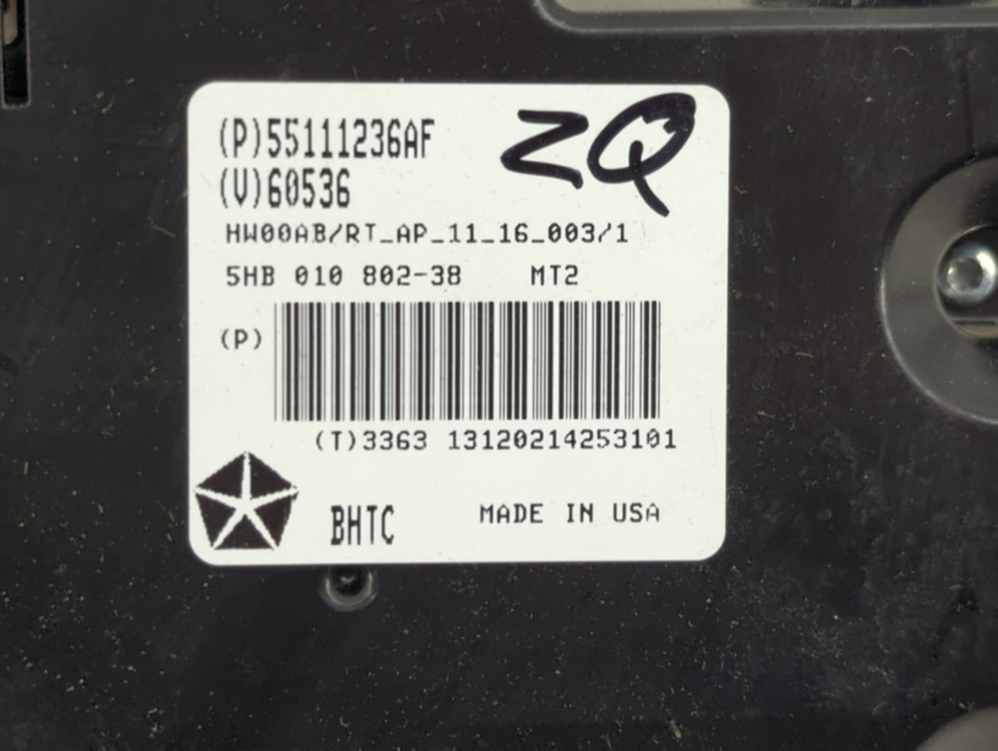 2014 Chrysler Town and Country Climate Control Module Temperature AC/Heater Replacement P/N:55111236AF 5HB010802-38 Fits OEM