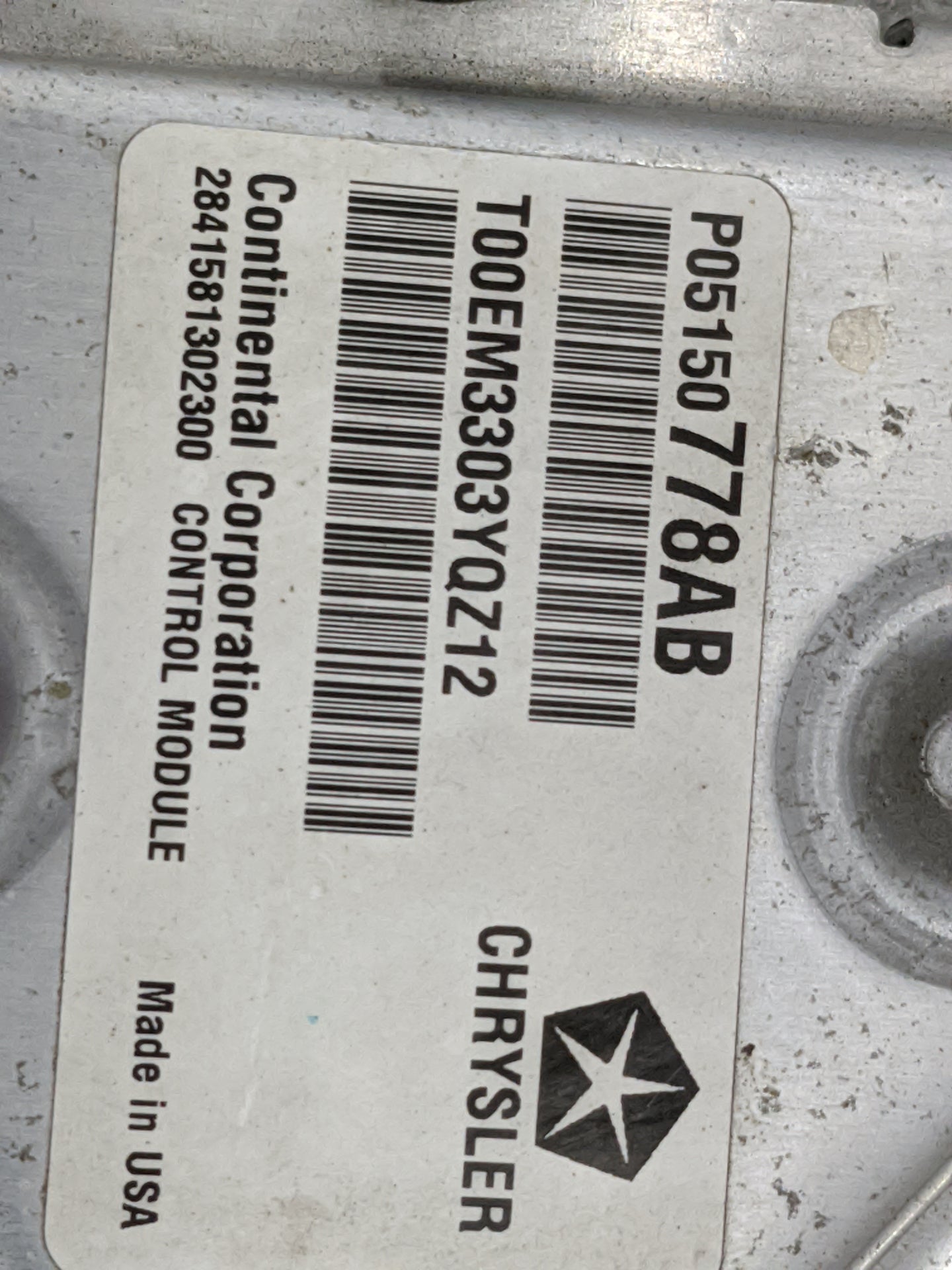 2014 Chrysler Town and Country PCM Engine Control Computer ECU ECM PCU OEM P/N:P05150778AB T00EM3303YQZ12, P68020861AF Fits 
