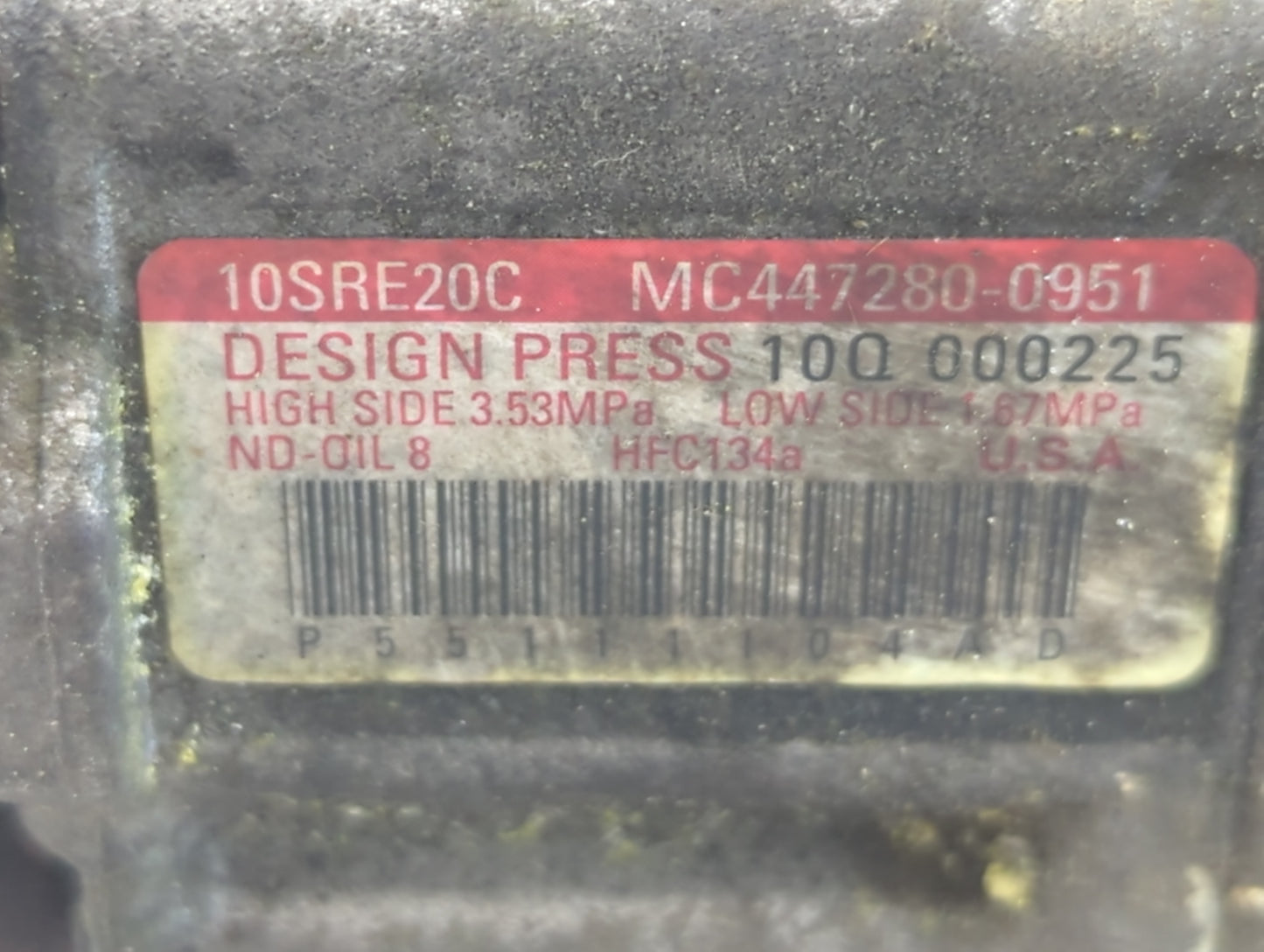 2011-2016 Chrysler Town & Country Air Conditioning A/c Ac Compressor Oem - Oemusedautoparts1.com