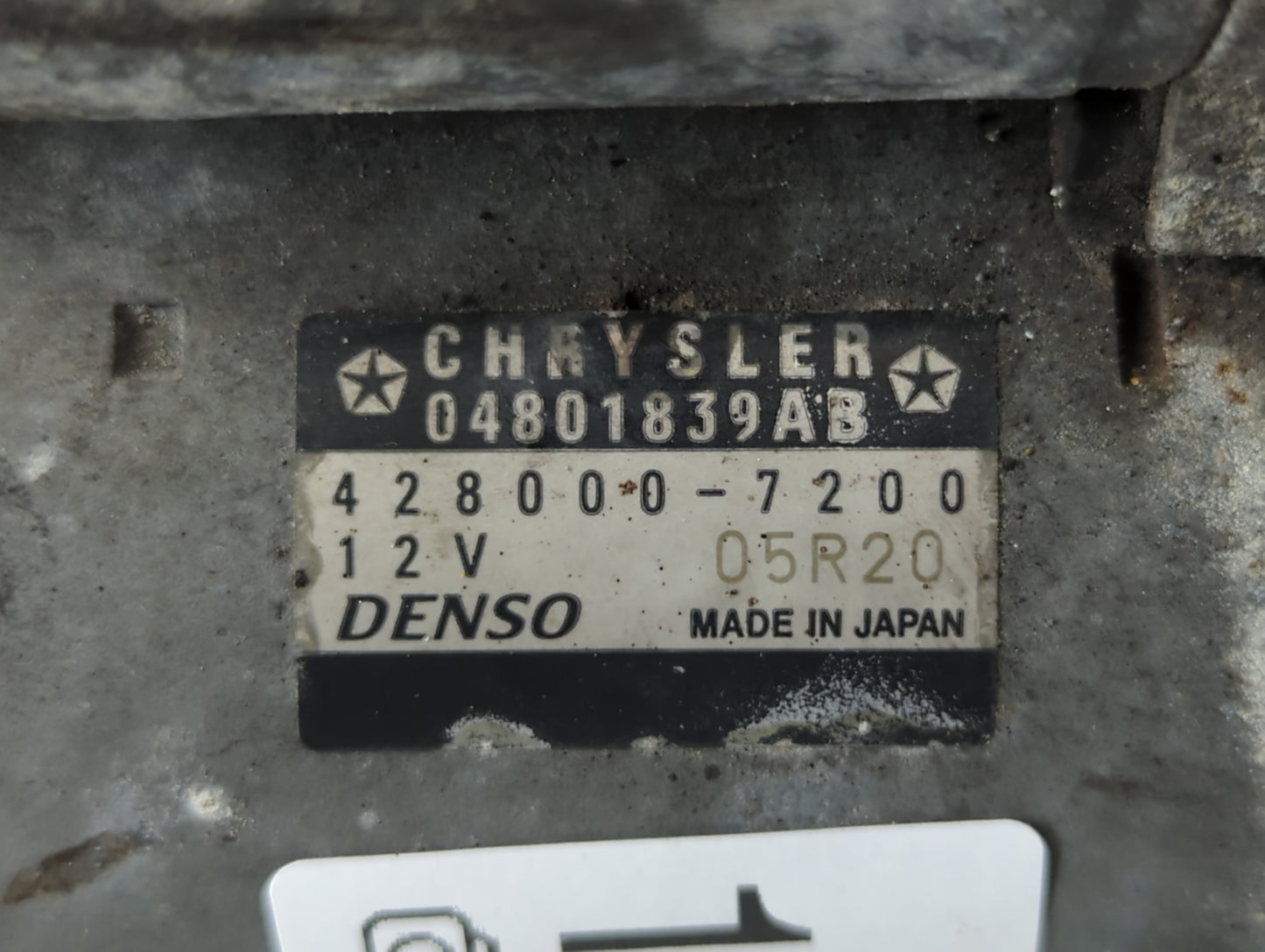 2011-2016 Chrysler Town & Country Car Starter Motor Solenoid OEM P/N:428000-7200 04801839AB Fits OEM Used Auto Parts - Oemus