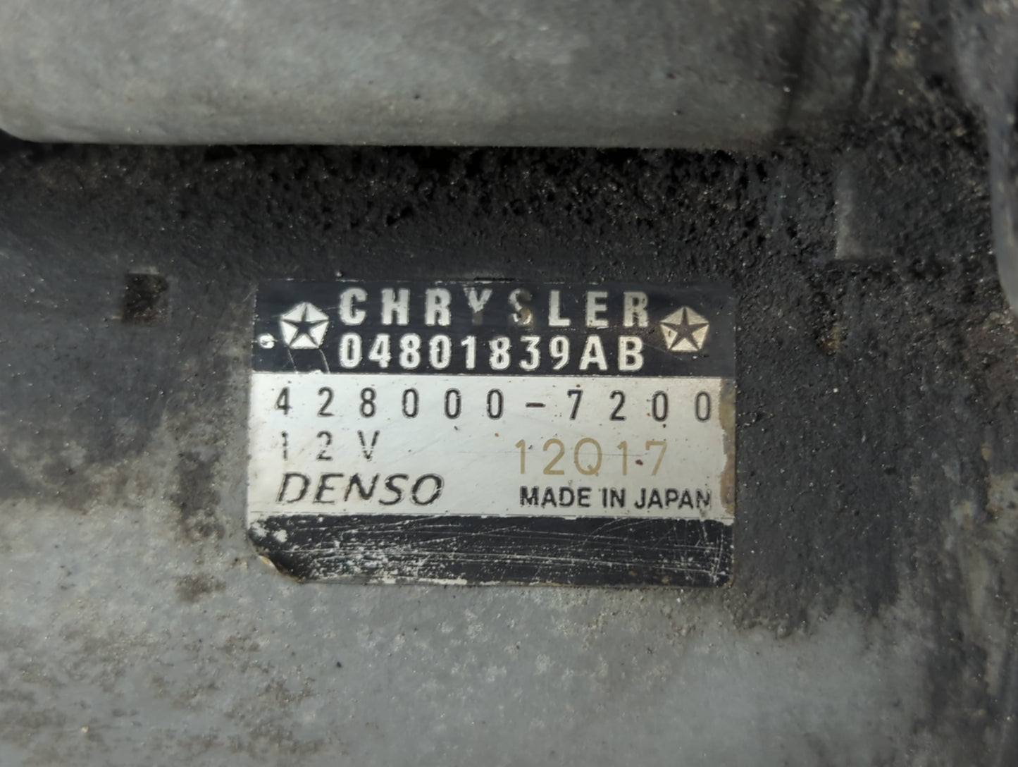2011-2016 Chrysler Town & Country Car Starter Motor Solenoid OEM P/N:428000-7200 04801839AB Fits OEM Used Auto Parts - Oemus
