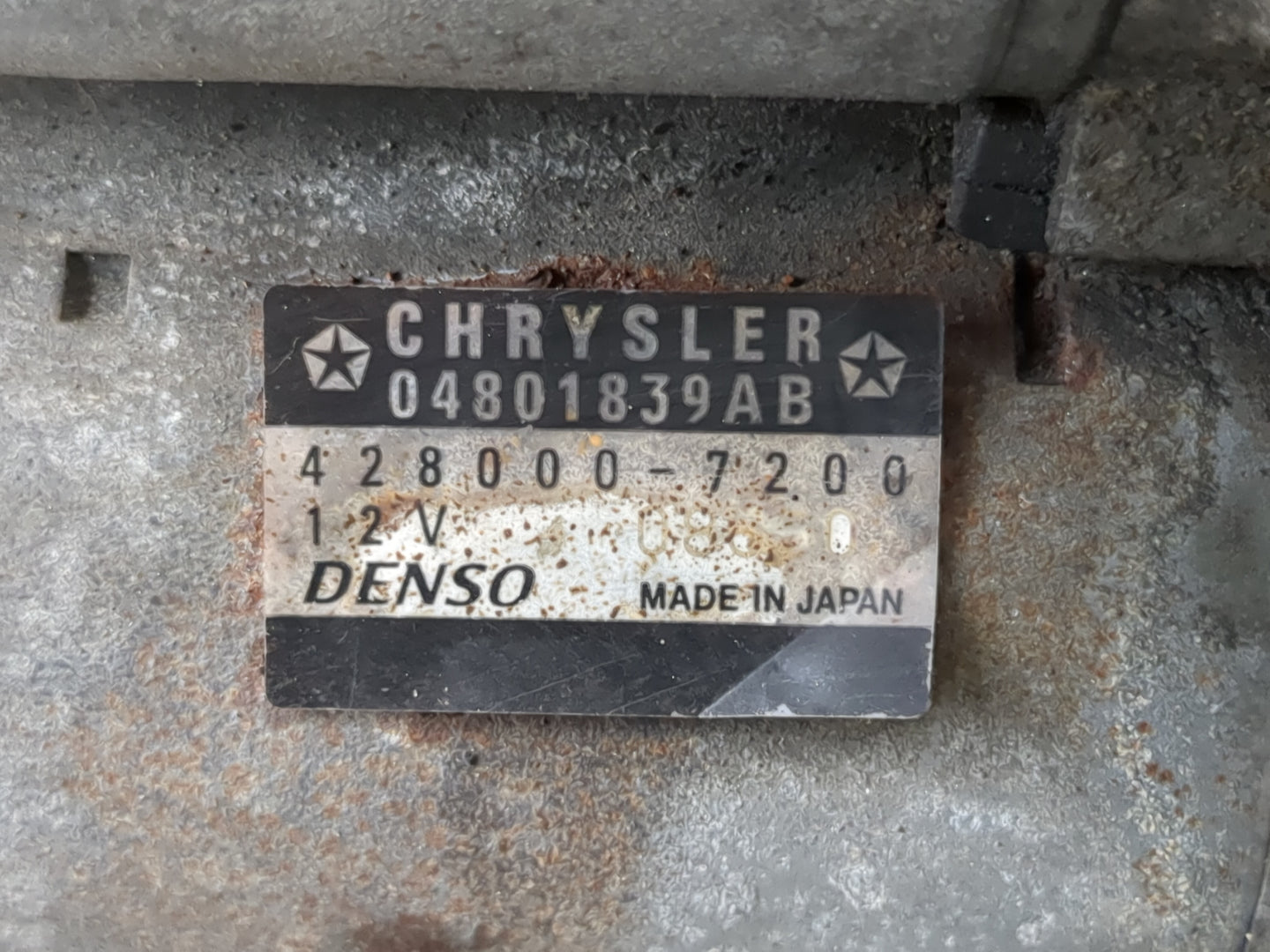 2011-2016 Chrysler Town & Country Car Starter Motor Solenoid OEM P/N:428000-7200 04801839AB Fits OEM Used Auto Parts - Oemus