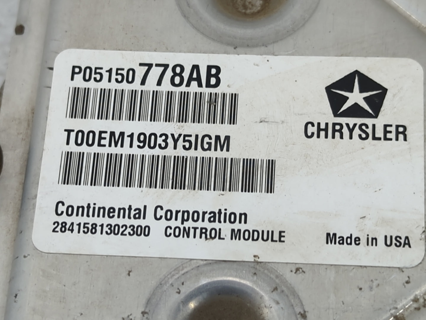 2014 Chrysler Town & Country PCM Engine Control Computer ECU ECM PCU OEM P/N:P05150778AB P68206610AC, T00EM1903Y5IGM Fits OE