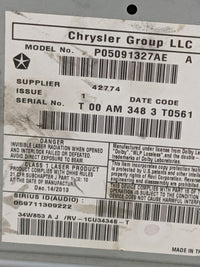 2012-2016 Chrysler Town & Country Radio AM FM Cd Player Receiver Replacement P/N:P05091327AE Fits OEM Used Auto Parts - Oemu