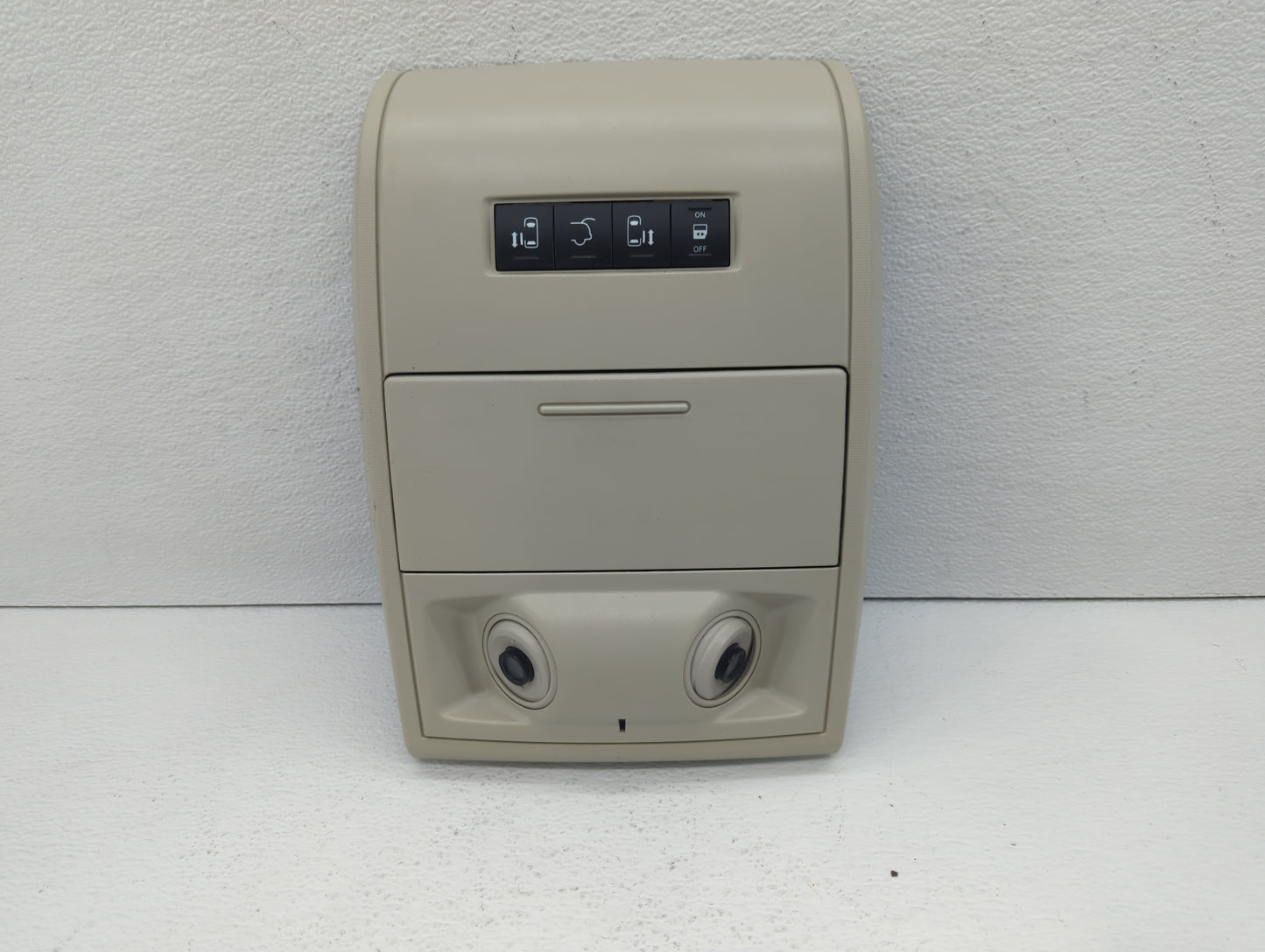 2014 Chrysler Town & Country Overhead Roof Console Cream - Oemusedautoparts1.com