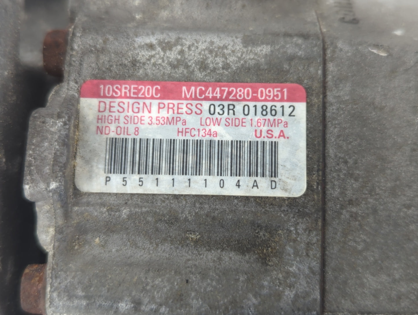 2011-2016 Chrysler Town & Country Air Conditioning A/c Ac Compressor Oem - Oemusedautoparts1.com