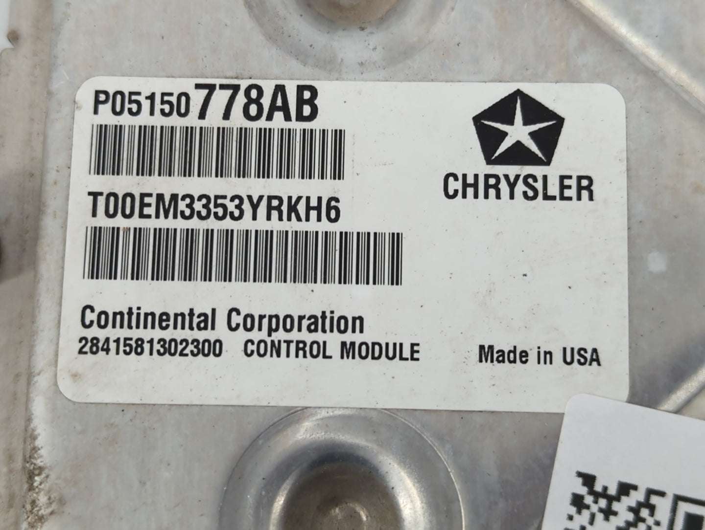 2014 Chrysler Town & Country PCM Engine Control Computer ECU ECM PCU OEM P/N:P05150778AB Fits OEM Used Auto Parts - Oemuseda