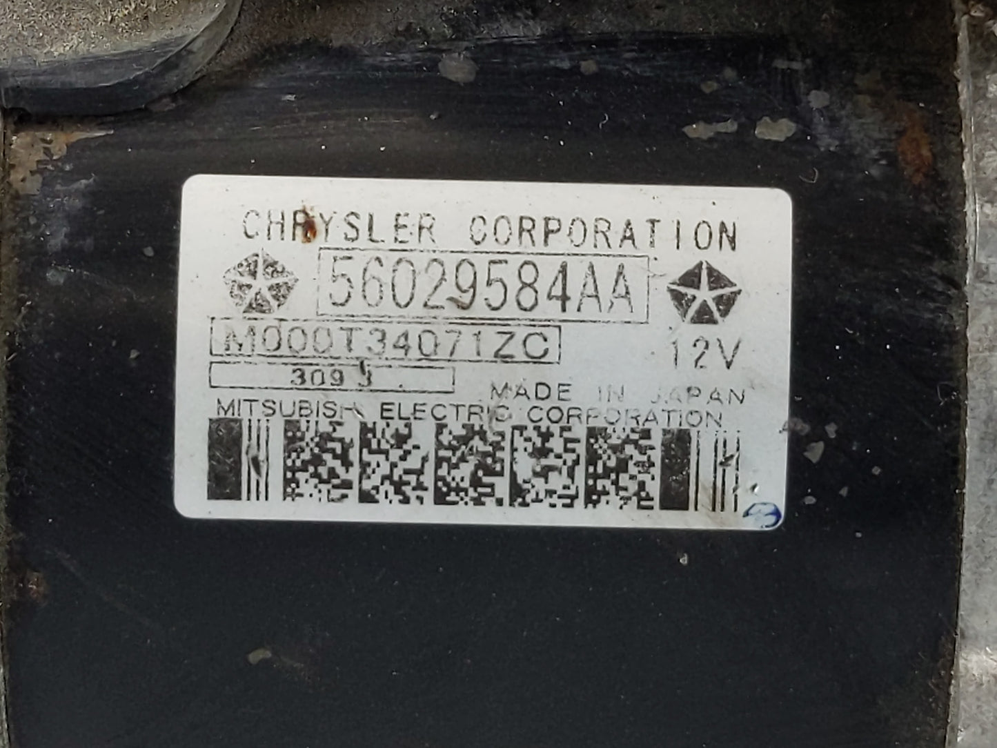 2014 Dodge Avenger Car Starter Motor Solenoid OEM P/N:56029584AA 22204 Fits OEM Used Auto Parts - Oemusedautoparts1.com