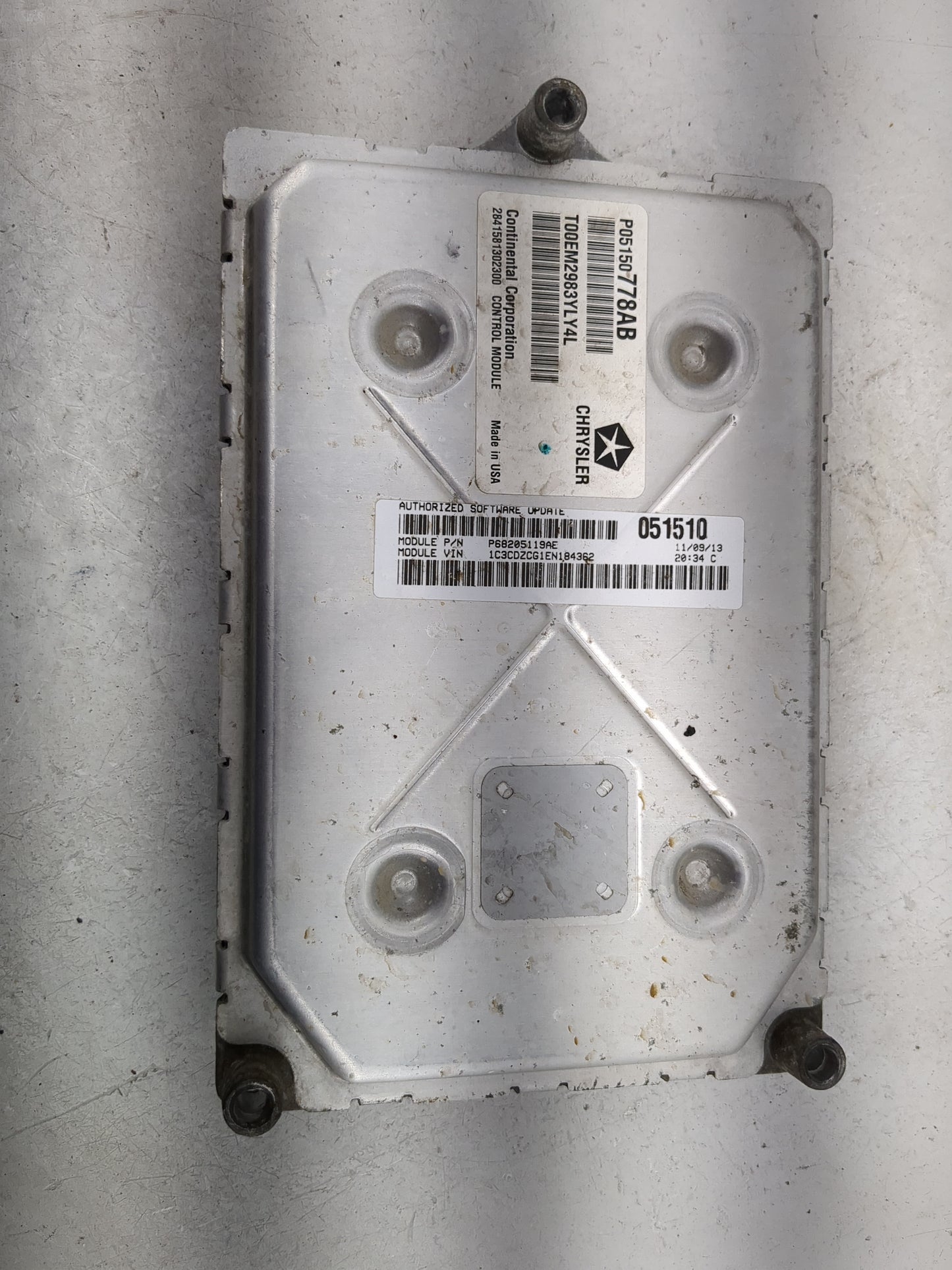 2014 Dodge Avenger PCM Engine Control Computer ECU ECM PCU OEM P/N:P05150778AB P68205119AE Fits OEM Used Auto Parts - Oemuse