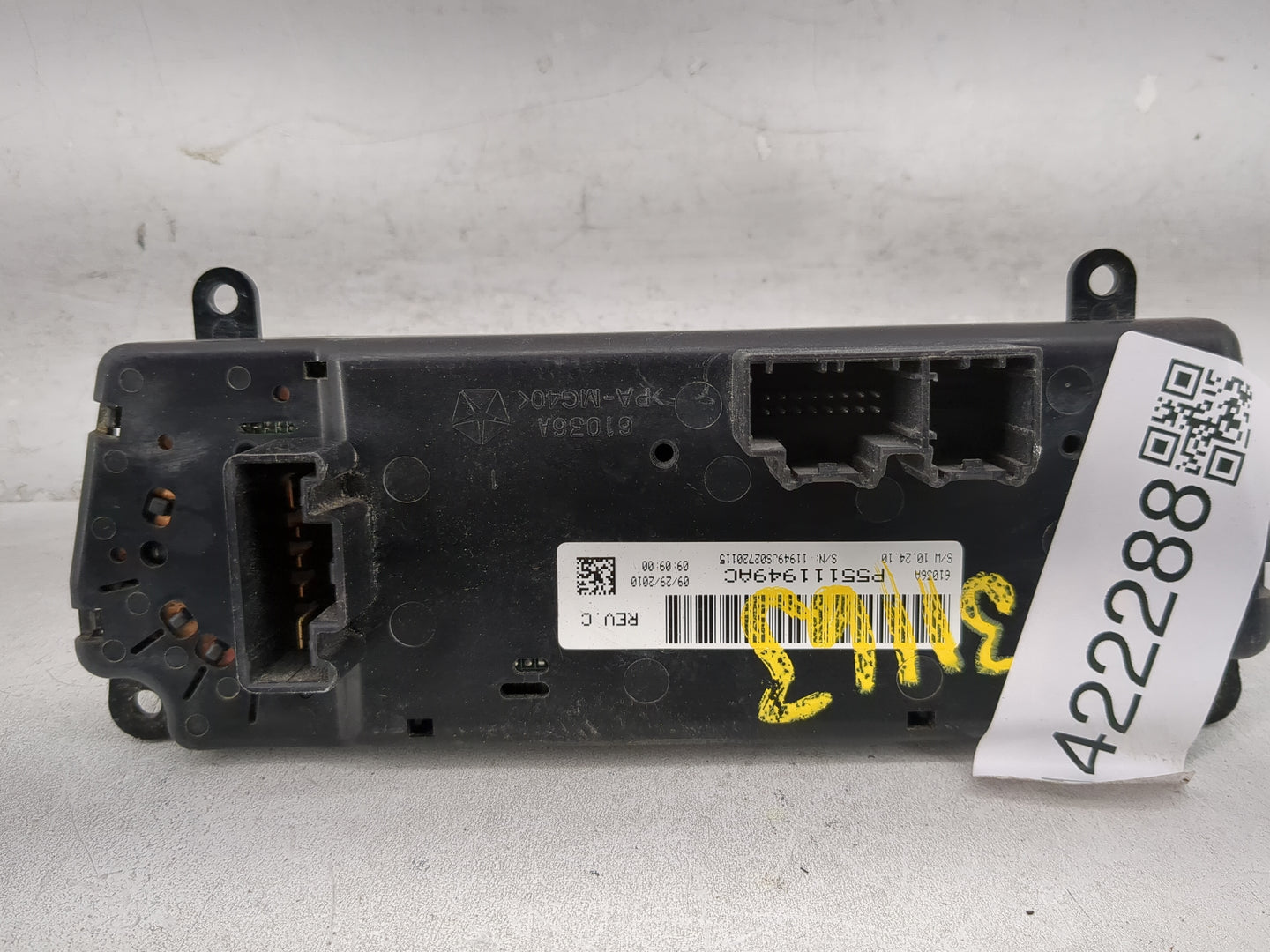 2010-2014 Dodge Avenger Climate Control Module Temperature AC/Heater Replacement P/N:P55111949AC Fits OEM Used Auto Parts - 