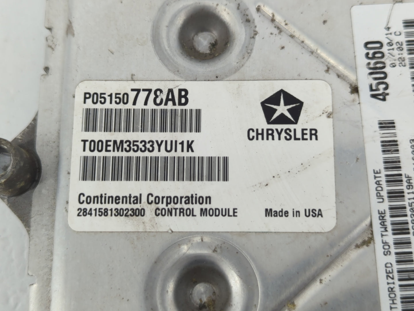 2014 Dodge Avenger PCM Engine Control Computer ECU ECM PCU OEM P/N:P68205119AF Fits OEM Used Auto Parts - Oemusedautoparts1.