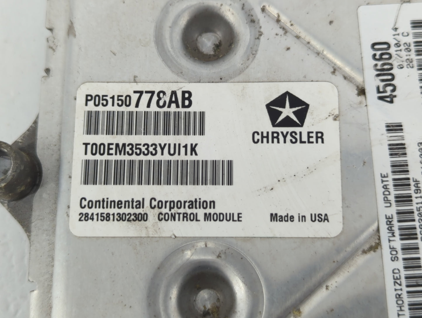 2014 Dodge Avenger PCM Engine Control Computer ECU ECM PCU OEM P/N:P68205119AF Fits OEM Used Auto Parts - Oemusedautoparts1.