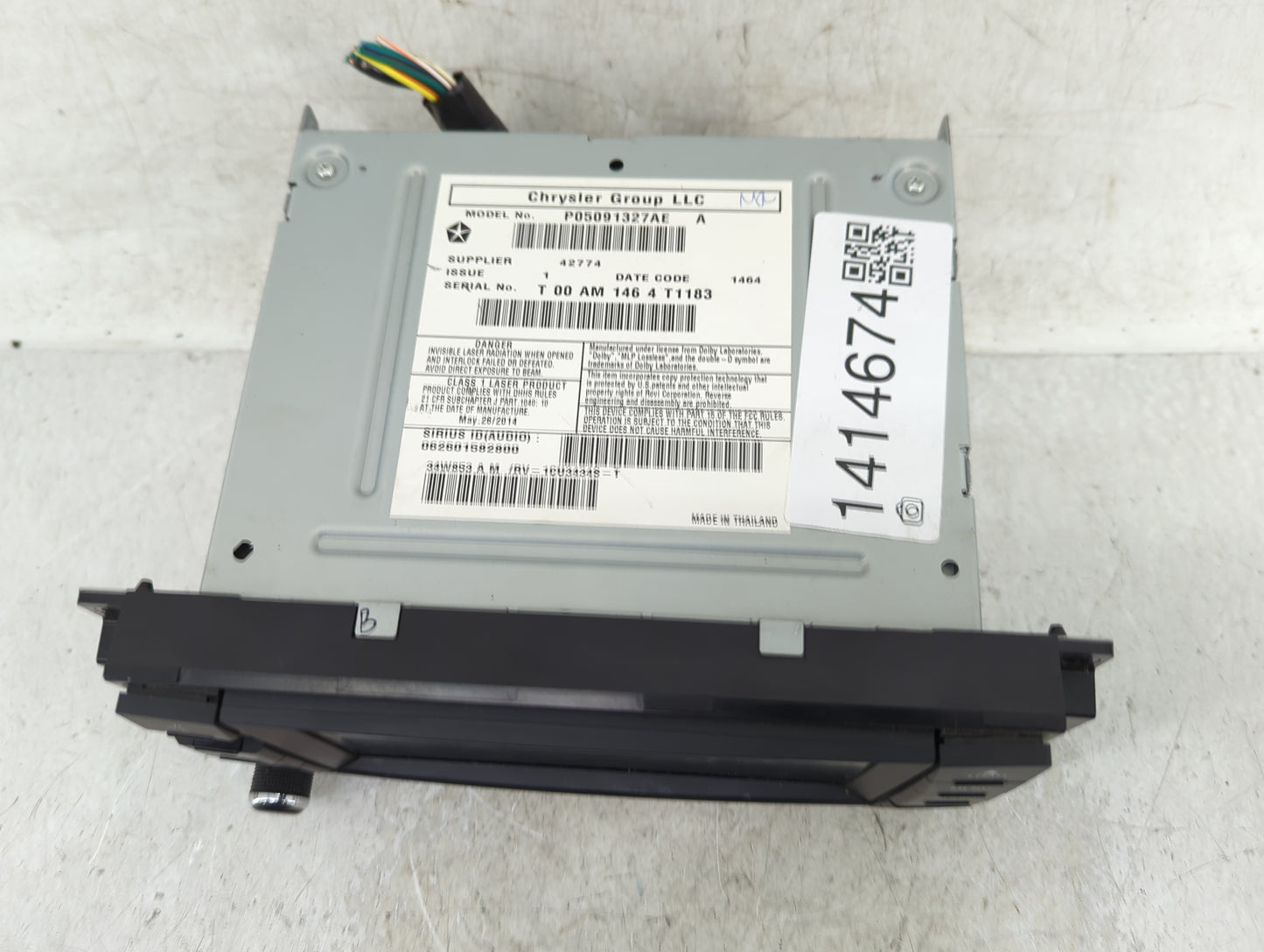 2014 Dodge Caravan Radio AM FM Cd Player Receiver Replacement P/N:P05091327AE Fits Fits 2012 2013 2015 2016 2017 2018 2019 2