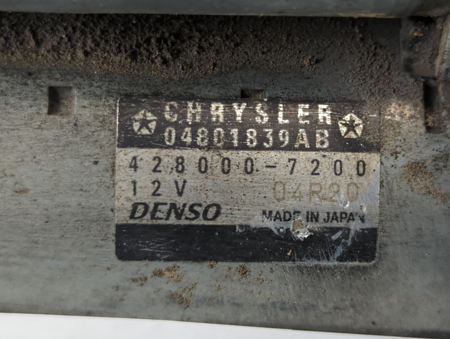 2014 Dodge Caravan Car Starter Motor Solenoid OEM P/N:04801839AB 428000 7200 Fits OEM Used Auto Parts - Oemusedautoparts1.co