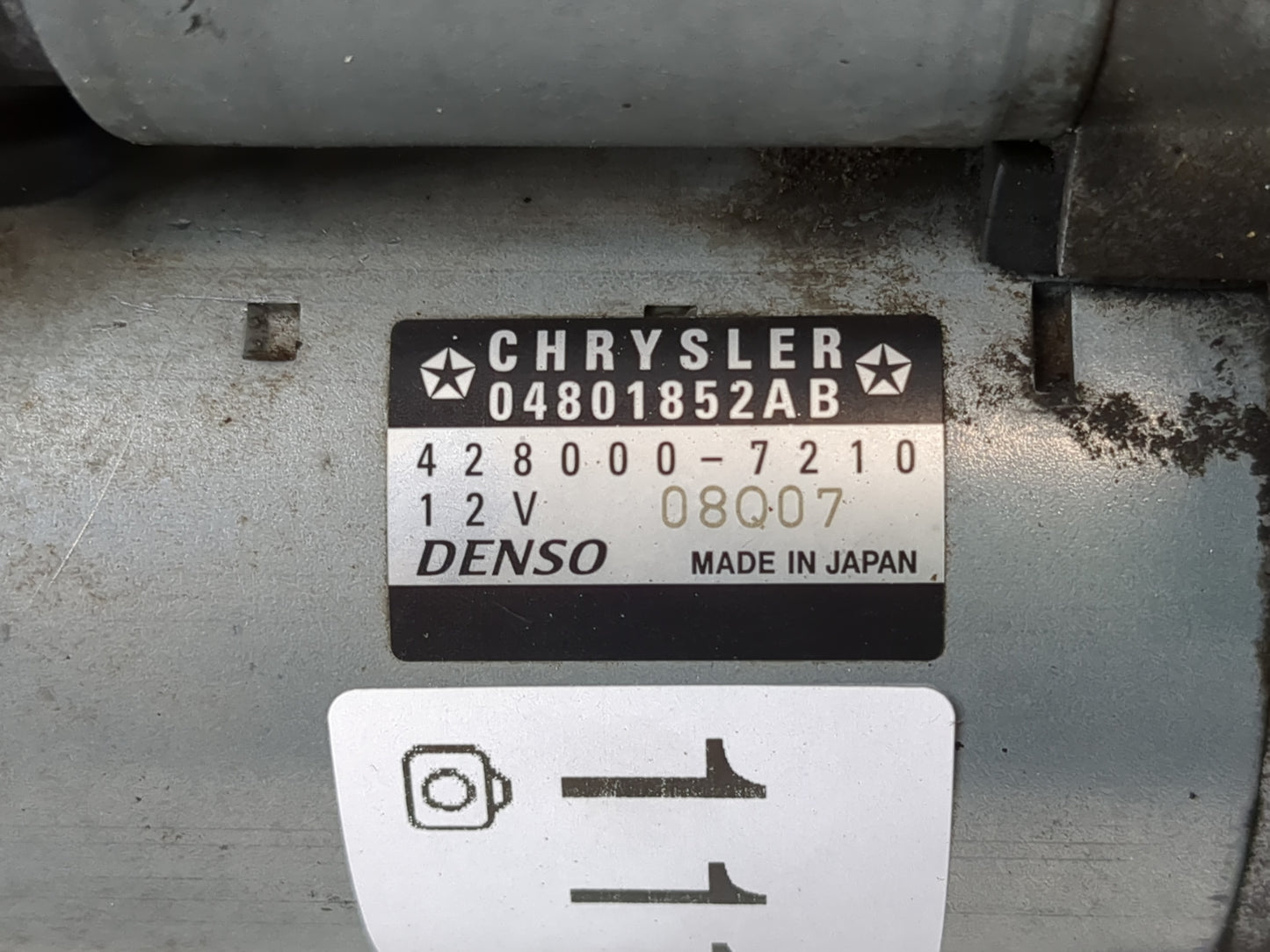 2014 Dodge Challenger Car Starter Motor Solenoid OEM P/N:428000-7210 04801852AB Fits OEM Used Auto Parts - Oemusedautoparts1