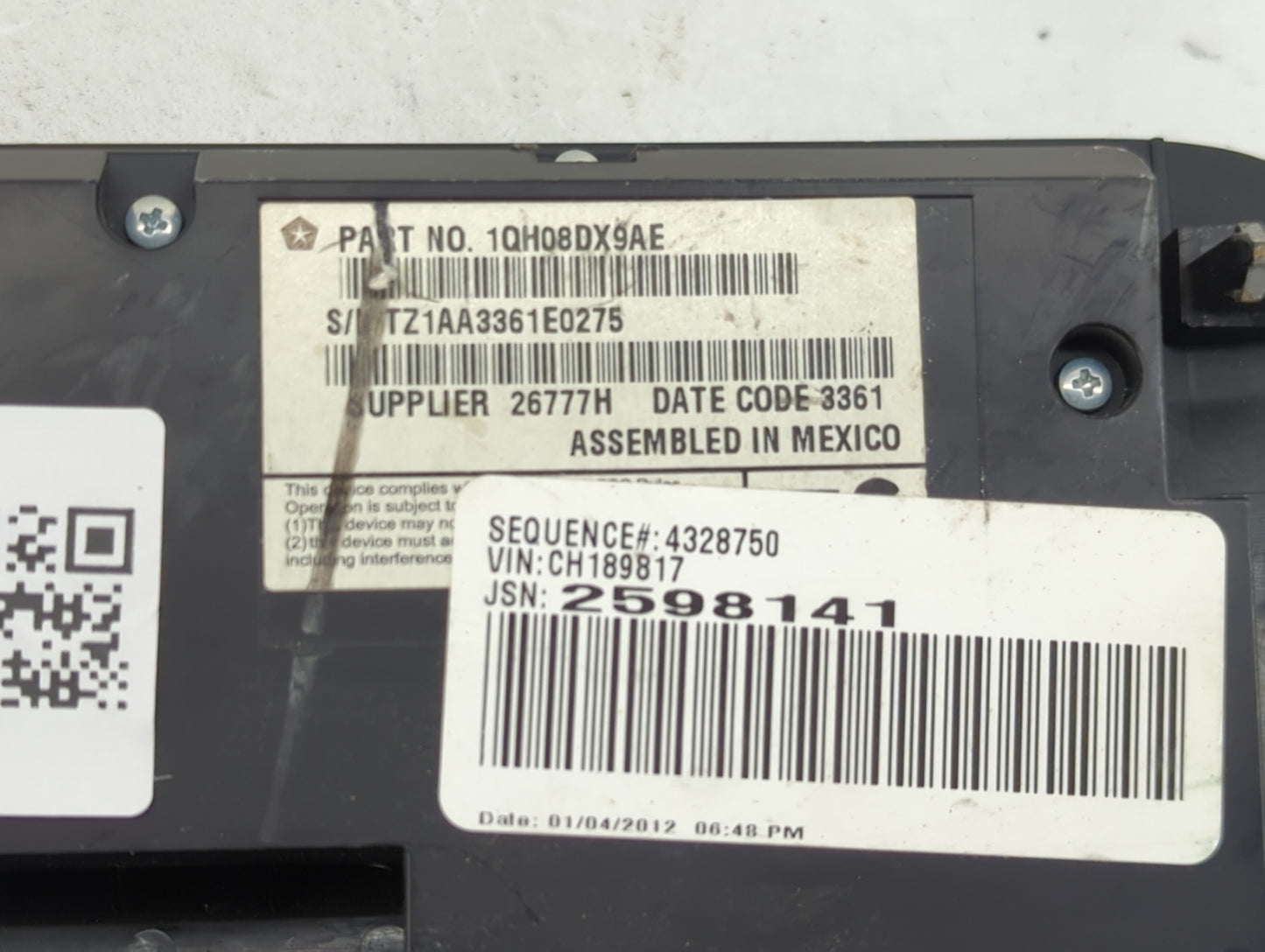 2011-2014 Dodge Charger Climate Control Module Temperature AC/Heater Replacement P/N:1QH08DX9AE Fits Fits 2011 2012 2013 201