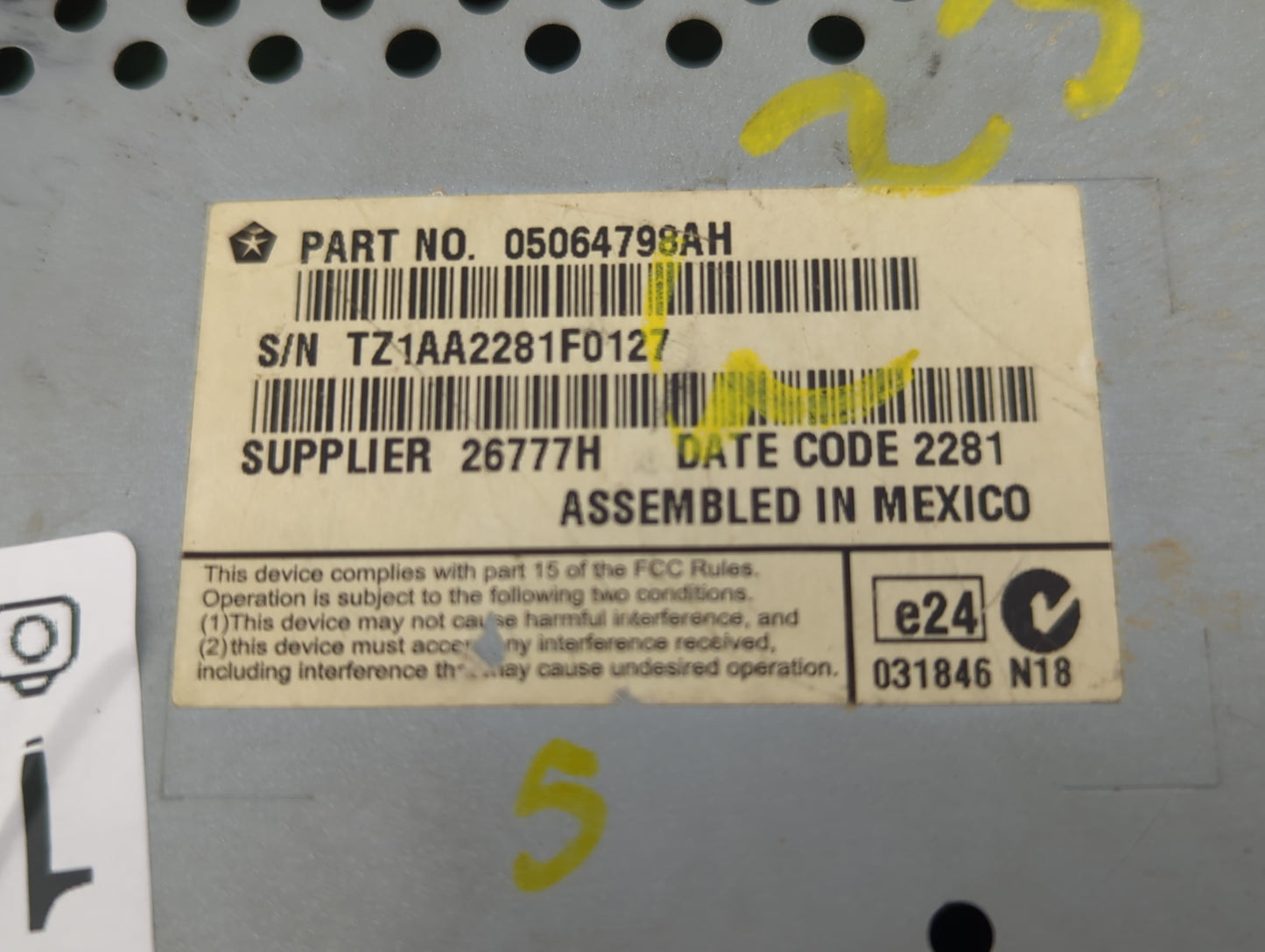 2011-2014 Dodge Charger Information Display Screen - Oemusedautoparts1.com
