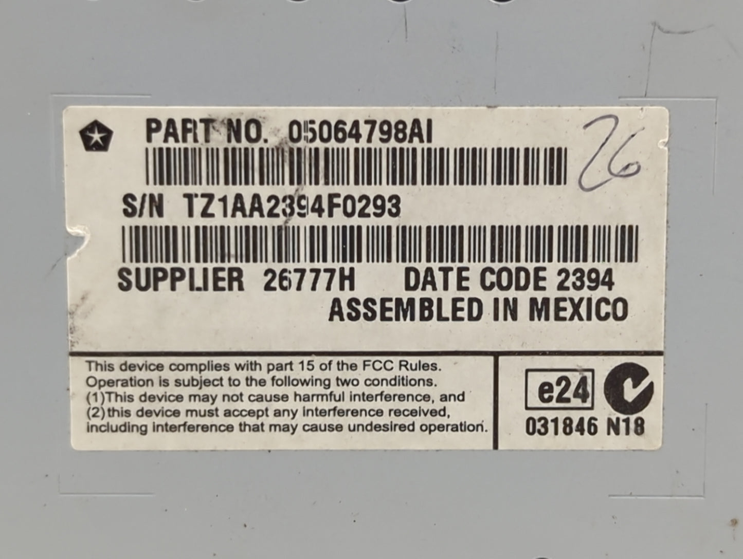 2011-2014 Dodge Charger Information Display Screen Black - Oemusedautoparts1.com