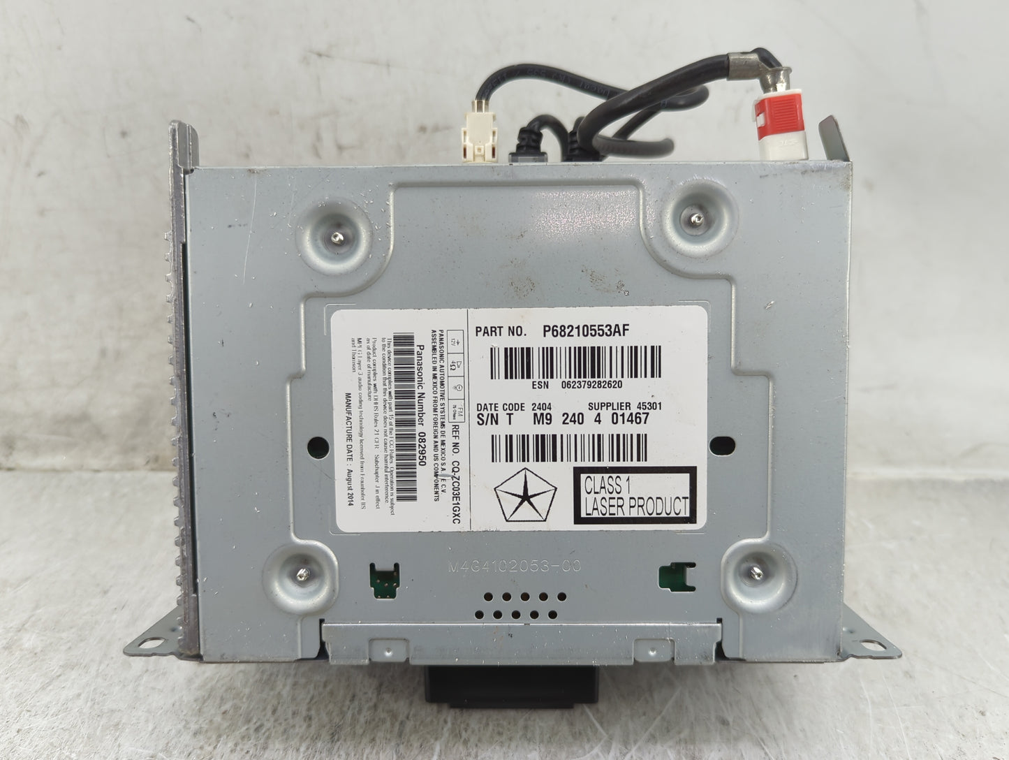 2014 Dodge Charger Radio AM FM Cd Player Receiver Replacement P/N:P68210553AF CQ-ZC03E1GXC Fits OEM Used Auto Parts - Oemuse