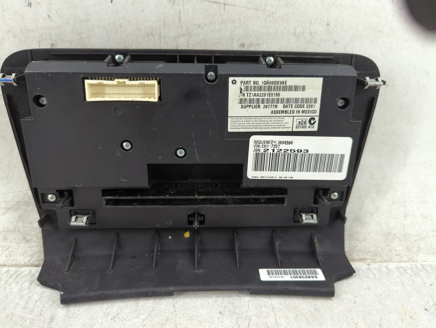 2011-2014 Dodge Charger Climate Control Module Temperature AC/Heater Replacement P/N:1QH08DX9AE TZ1AA2281E0195 Fits OEM Used