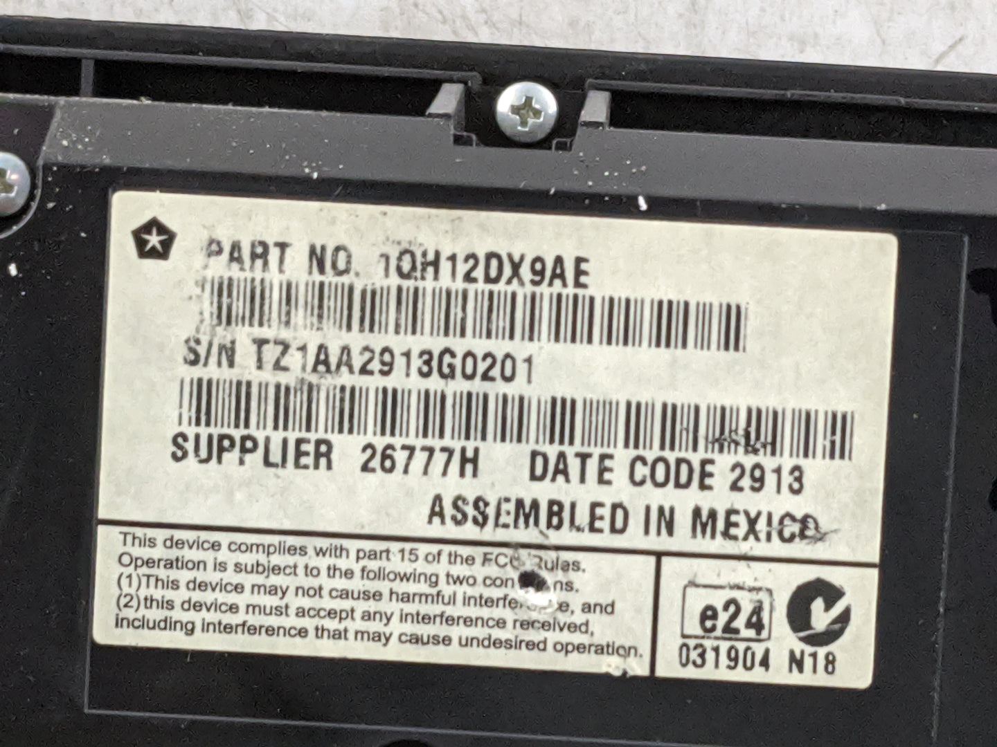 2013-2014 Dodge Charger Climate Control Module Temperature AC/Heater Replacement P/N:1QH12DX9AE Fits Fits 2013 2014 OEM Used