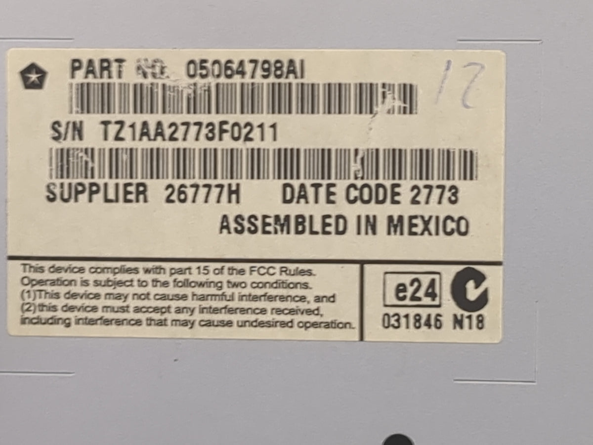 2011-2014 Dodge Charger Information Radio Display Screen 1516790 - Oemusedautoparts1.com