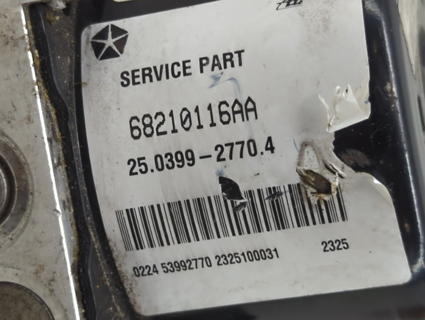 2013-2014 Dodge Charger ABS Pump Control Module Replacement P/N:25.0399-2770.4 68210116AA Fits Fits 2013 2014 OEM Used Auto 