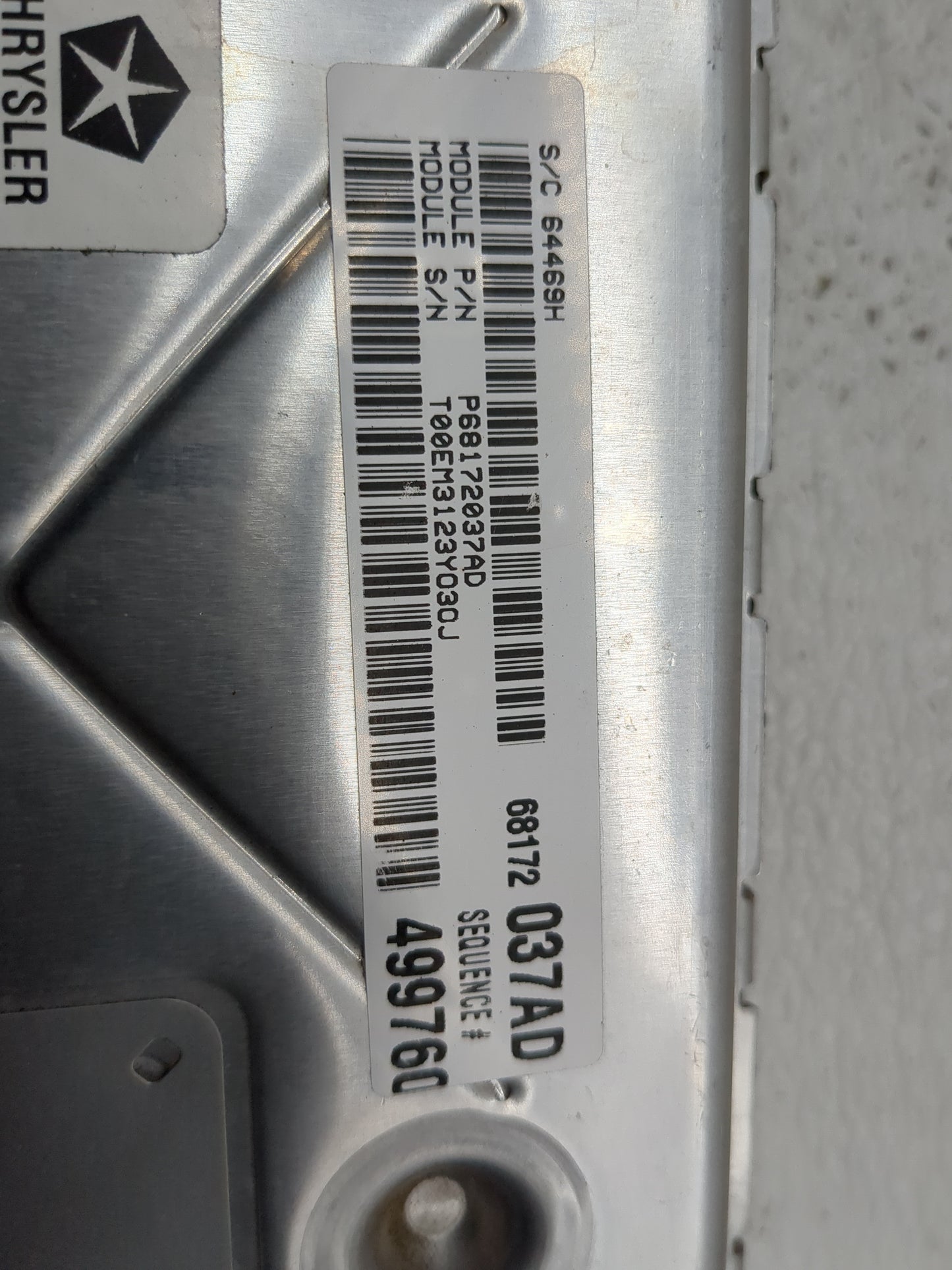 2014 Dodge Durango PCM Engine Control Computer ECU ECM PCU OEM P/N:68172037AD Fits OEM Used Auto Parts - Oemusedautoparts1.c