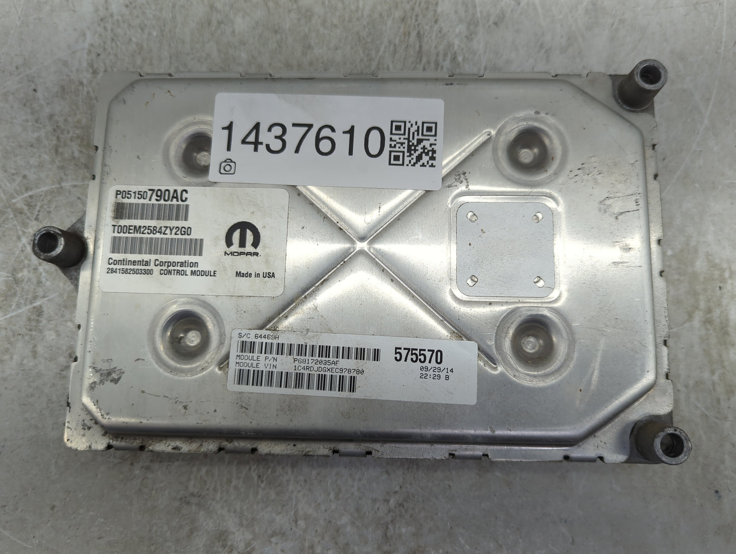 2014 Dodge Durango PCM Engine Control Computer ECU ECM PCU OEM P/N:P05150790AC P68172035AF Fits OEM Used Auto Parts - Oemuse