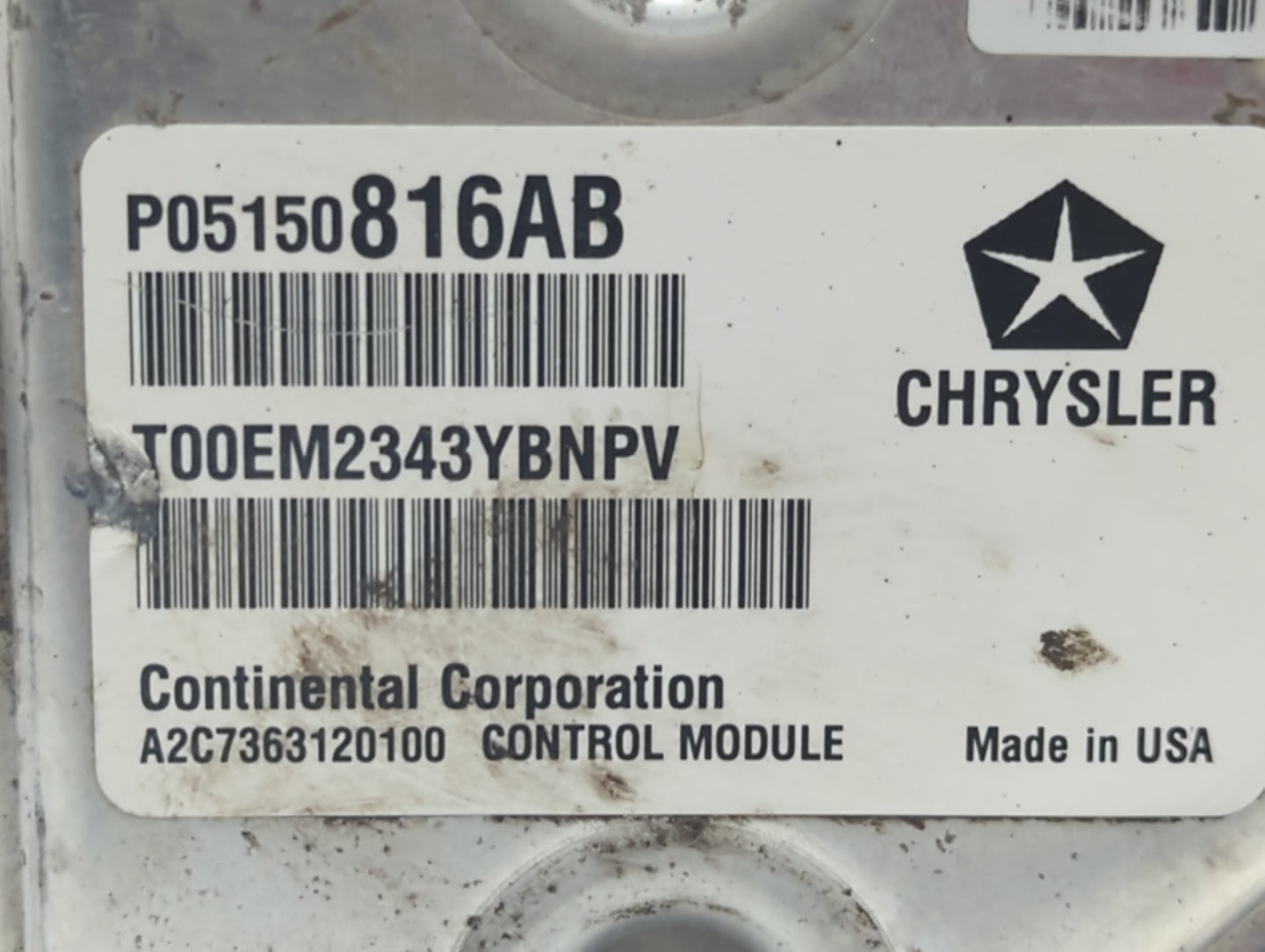 2014 Dodge Durango PCM Engine Control Computer ECU ECM PCU OEM P/N:p05150816ab Fits OEM Used Auto Parts - Oemusedautoparts1.