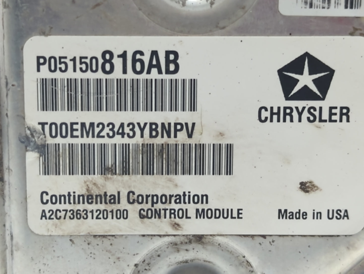 2014 Dodge Durango PCM Engine Control Computer ECU ECM PCU OEM P/N:p05150816ab Fits OEM Used Auto Parts - Oemusedautoparts1.
