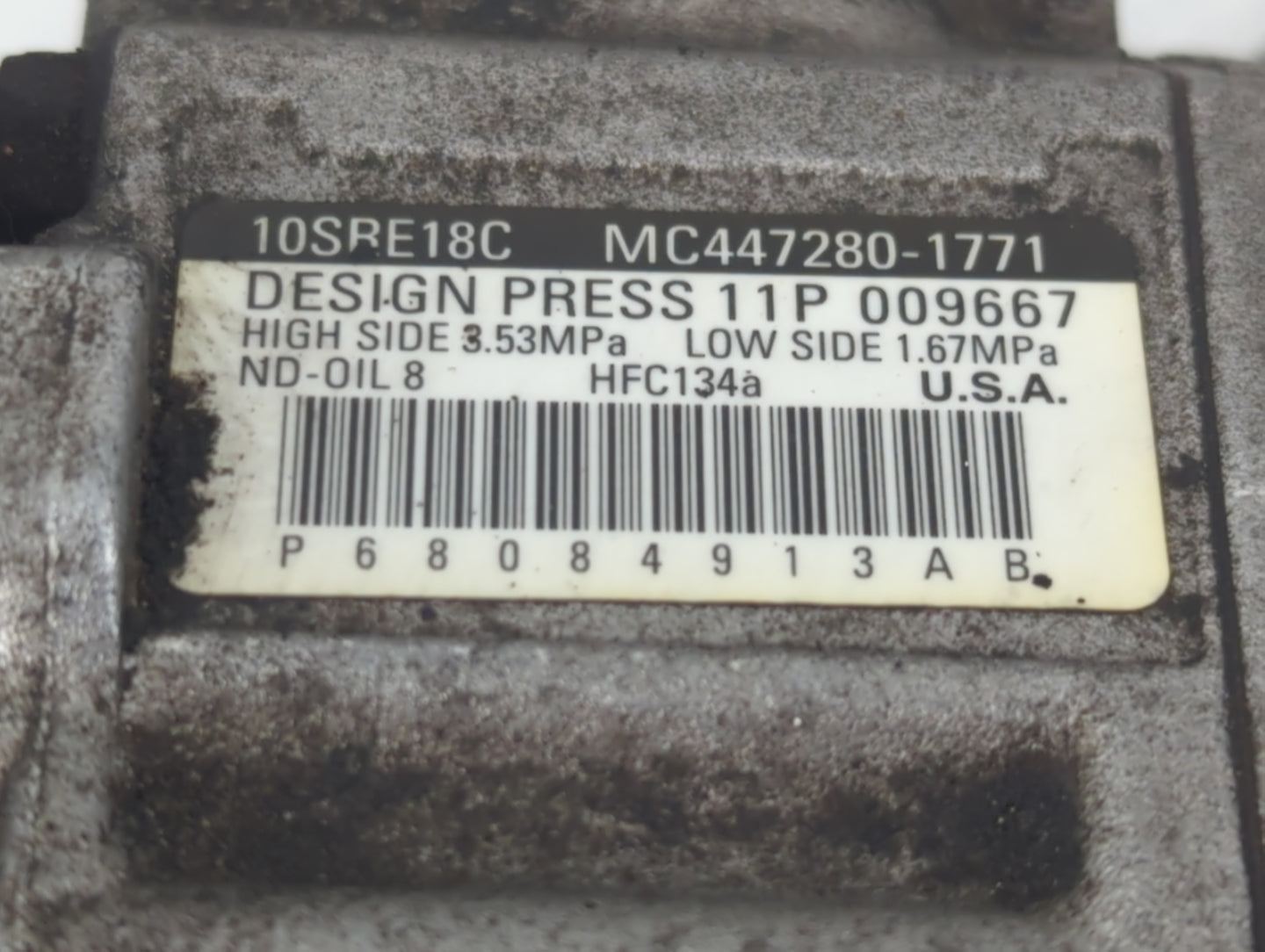 2011-2019 Dodge Journey Air Conditioning A/c Ac Compressor Oem - Oemusedautoparts1.com