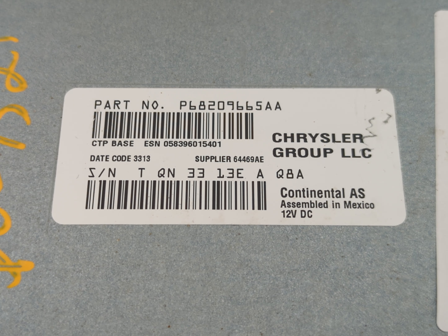 2018-2020 Dodge Journey Radio AM FM Cd Player Receiver Replacement P/N:P68209665AA Fits Fits 2018 2019 2020 OEM Used Auto Pa